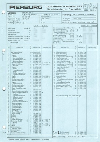 Datenblatt einstelldaten - datenblatt,