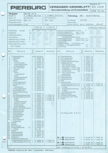 Datenblatt einstelldaten - datenblatt,