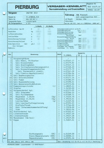 Datenblatt einstelldaten - datenblatt,